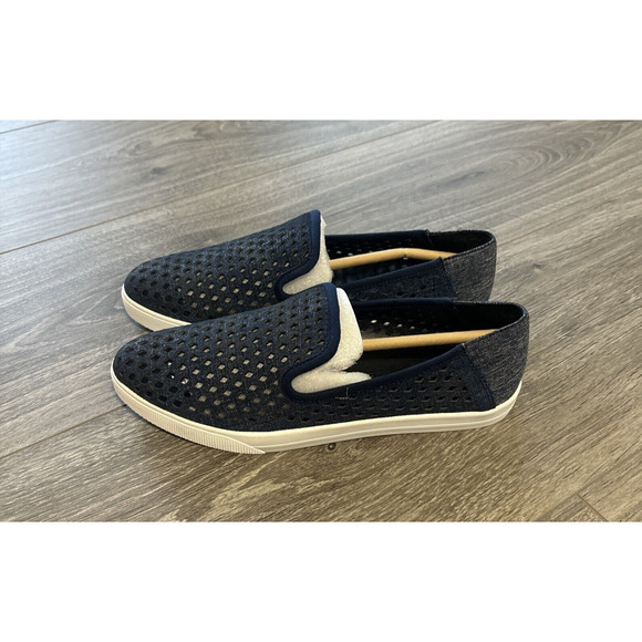 Lori Goldstein Loafer Li- Yori Dark Blue Denim Leather Size 5.5M Walking Comfort - Picture 2 of 6